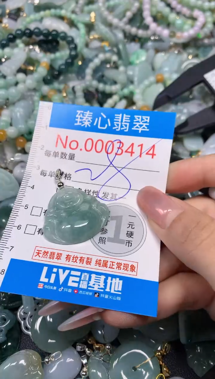 【闪购商品】翡翠颈饰未镶嵌含绳0003414