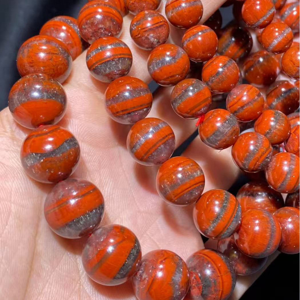 JG017天然高阶水晶极光中国红红腰带时尚单品手链多样性发一