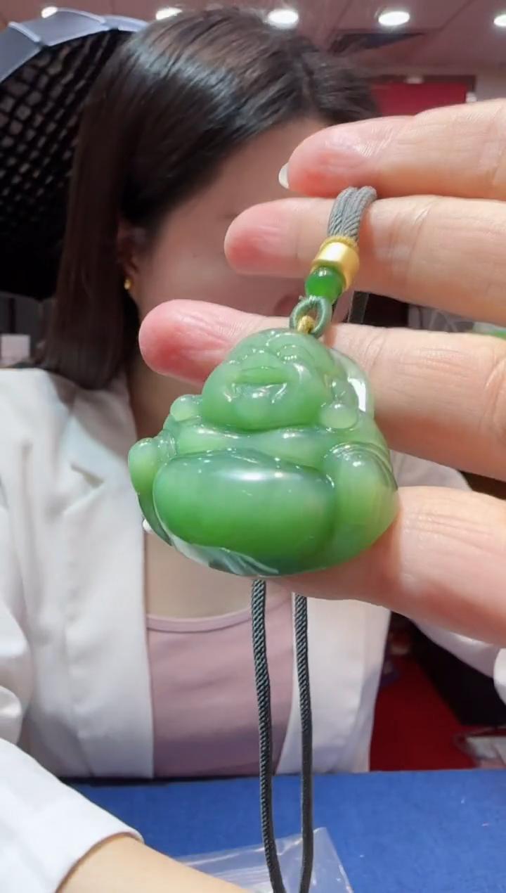 【闪购商品】和田玉吊坠未镶嵌碧玉猫眼大佛HNZ3549