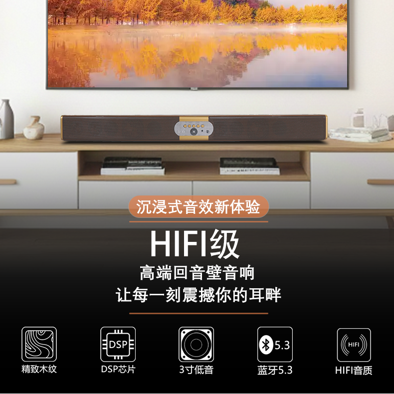 仁音RY0020插电款大功率黄金眼300w电视电脑投影仪音响蓝牙