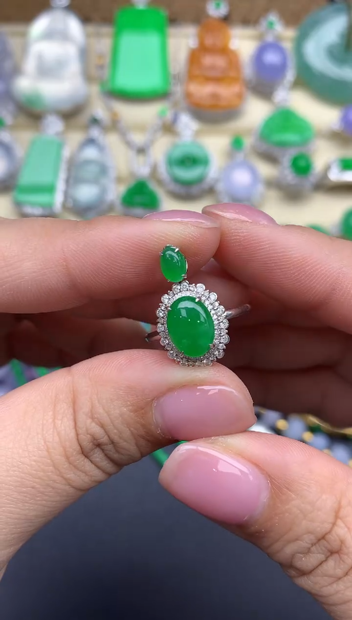 【闪购商品】翡翠戒指18K金镶嵌303-中国好珍宝