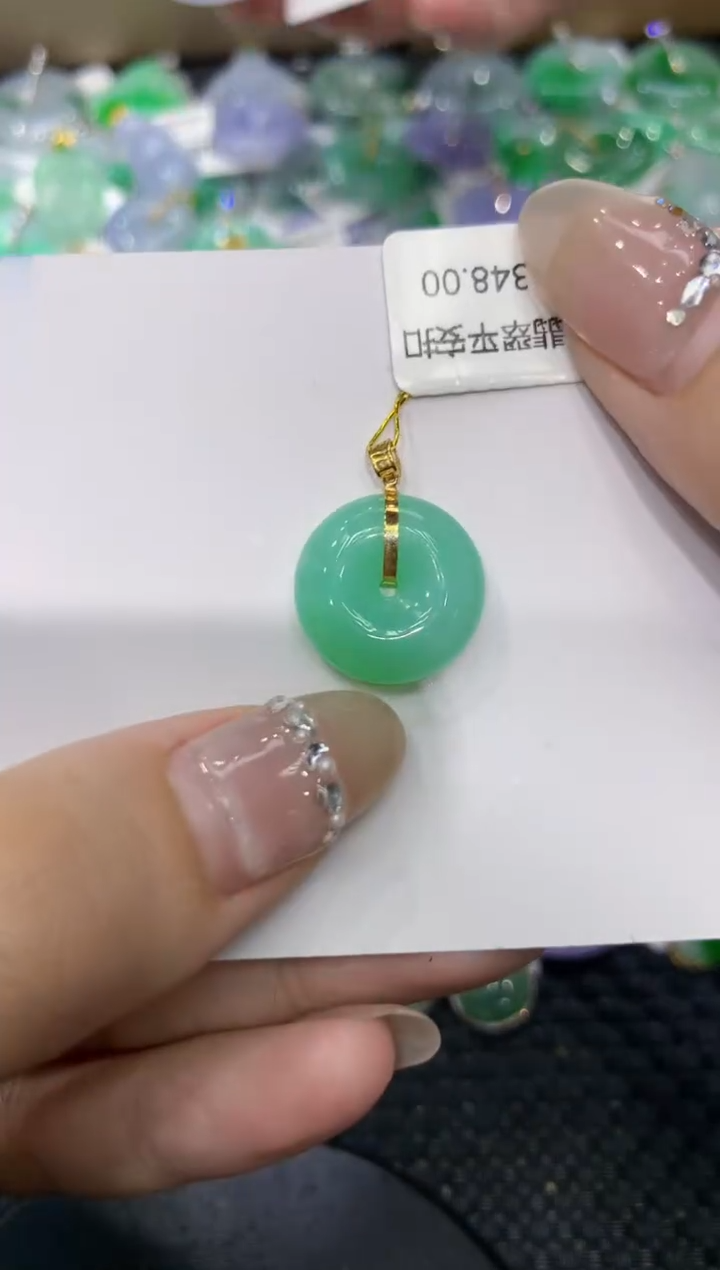 【闪购商品】翡翠颈饰18K金镶嵌222222222