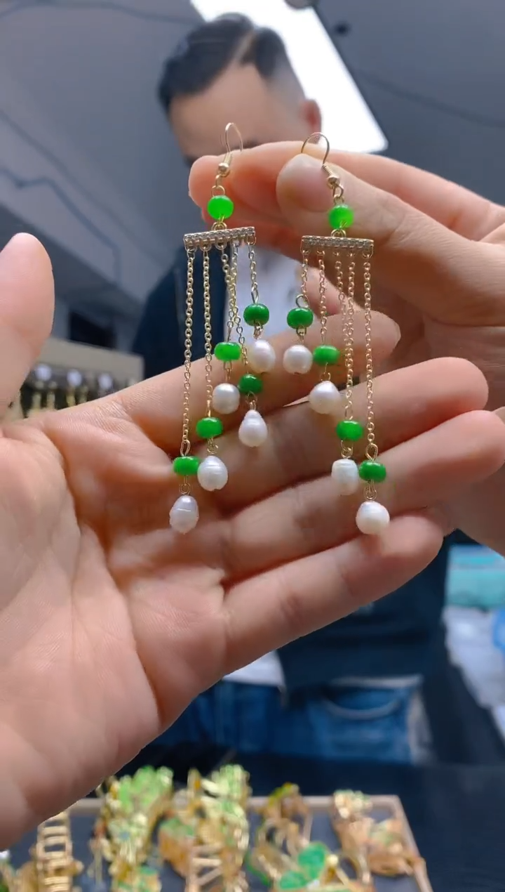 【闪购商品】翡翠耳饰合金0252翡翠耳钩