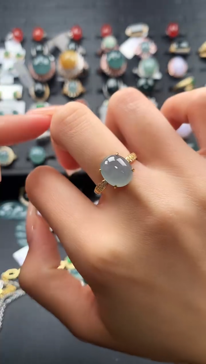 【闪购商品】翡翠戒指银S925镶嵌45345735643643