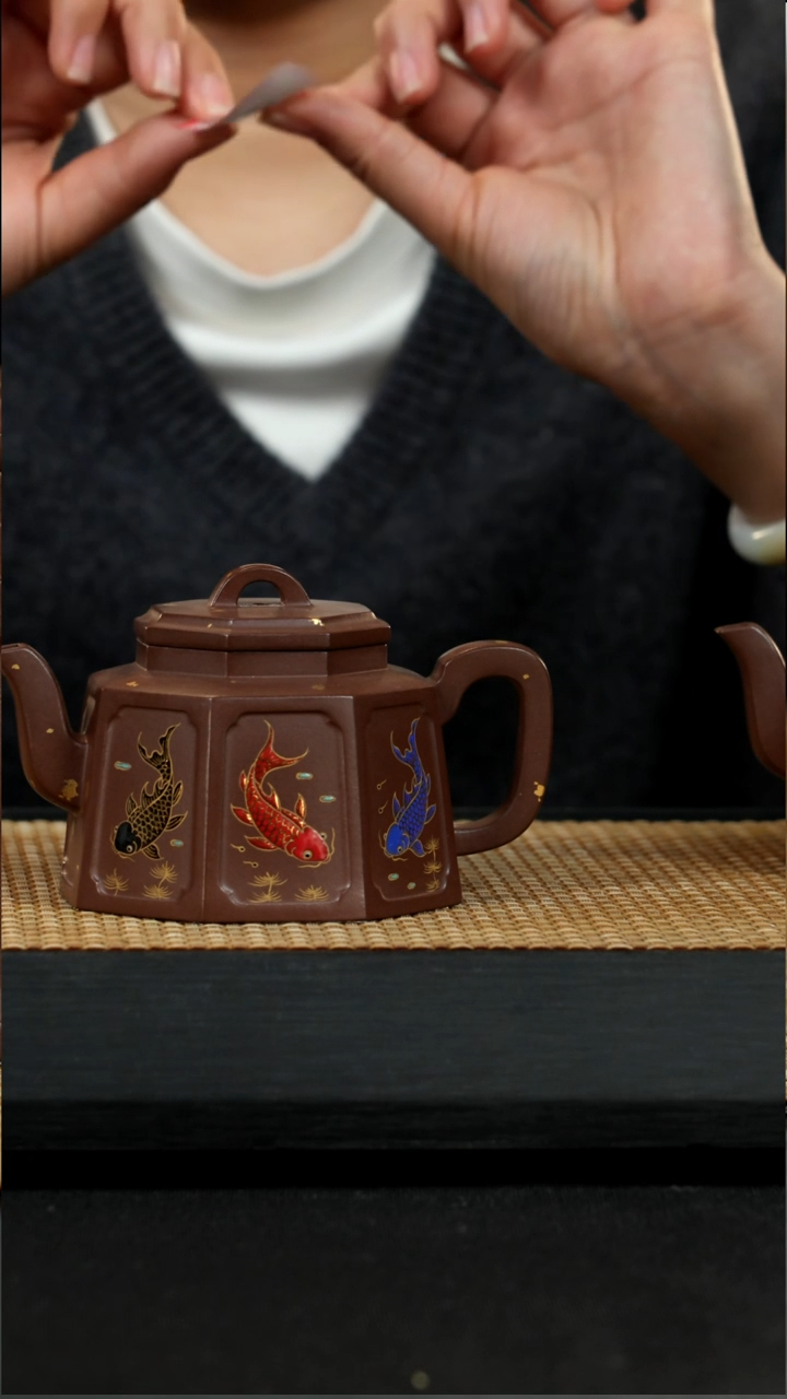 雪**t宜兴紫砂壶茶壶68