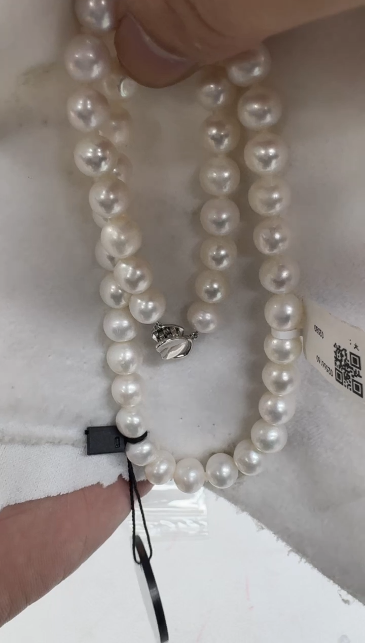 【闪购商品】淡水珍珠颈饰银S925镶嵌无核9-10