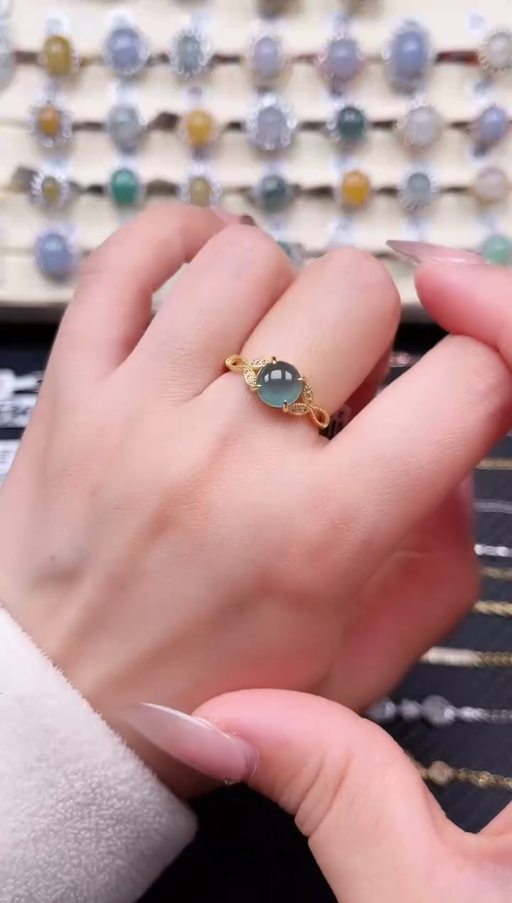 【闪购商品】翡翠戒指银S925镶嵌戒指