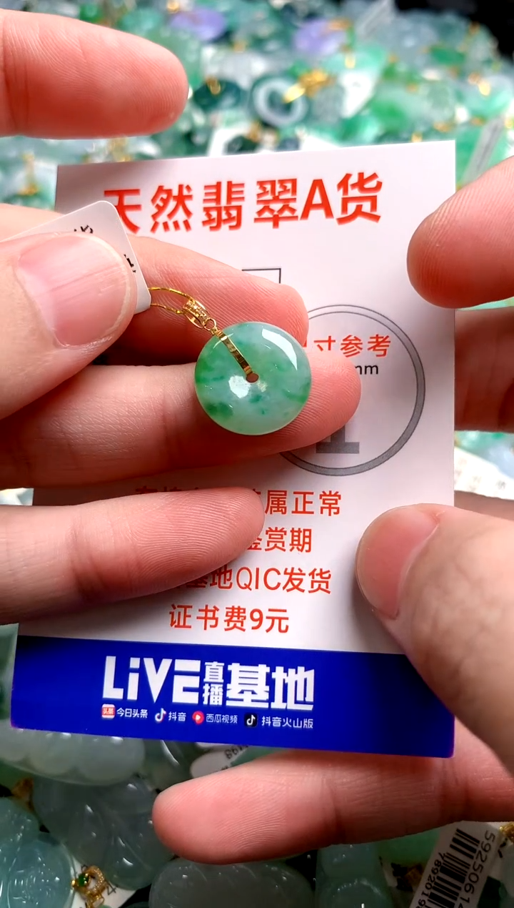 翡翠18K金镶嵌颈饰0147558952