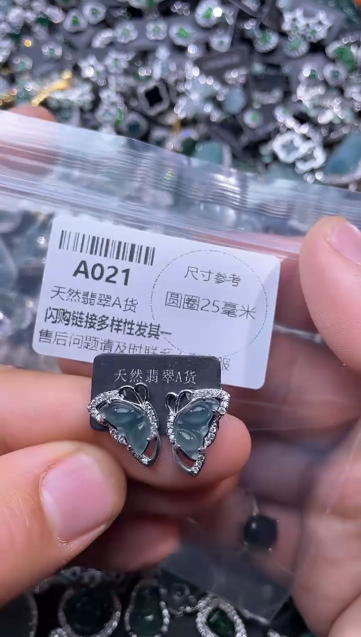 【闪购商品】翡翠颈饰未镶嵌A021耳钉