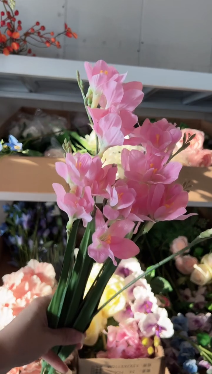 3枝粉色手感保湿小苍兰