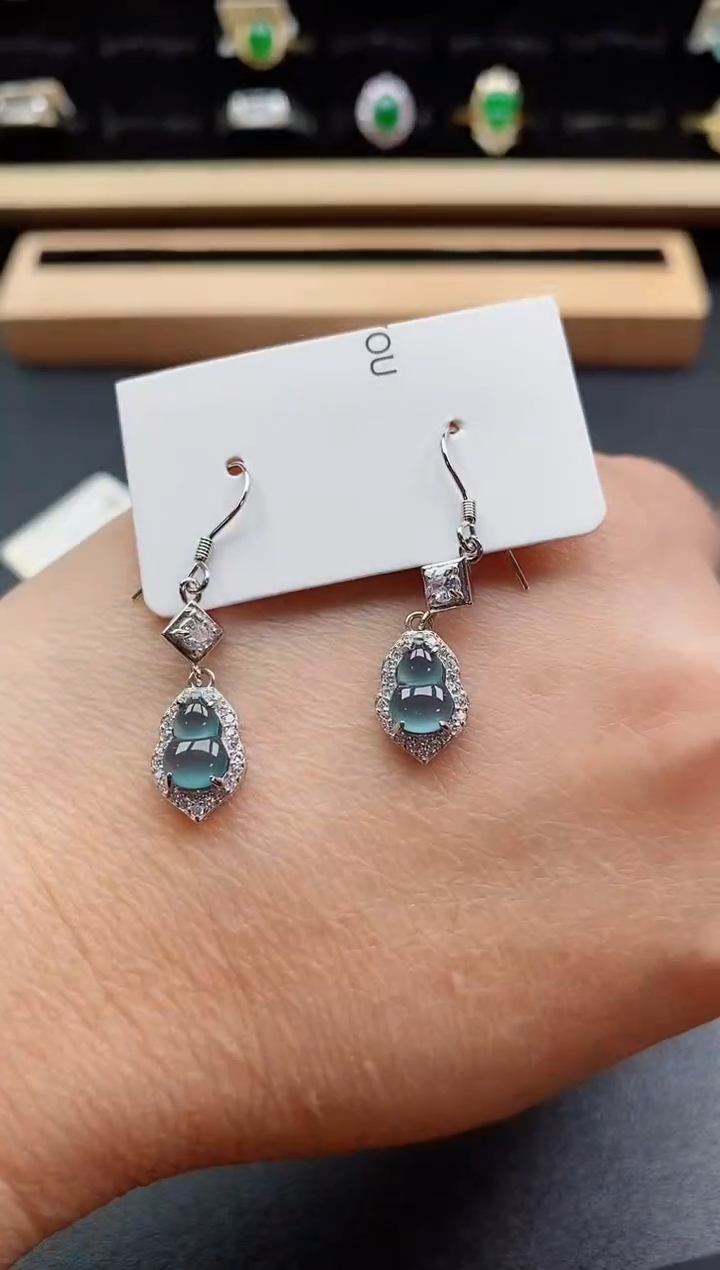 银S925镶嵌戒指翡翠1