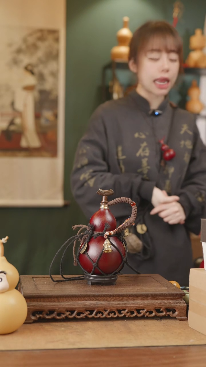 【闪购商品】158号精品天然大漆工艺防渗内胆酒葫芦~