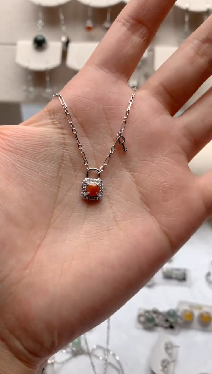 【闪购商品】翡翠项链银S925镶嵌3号