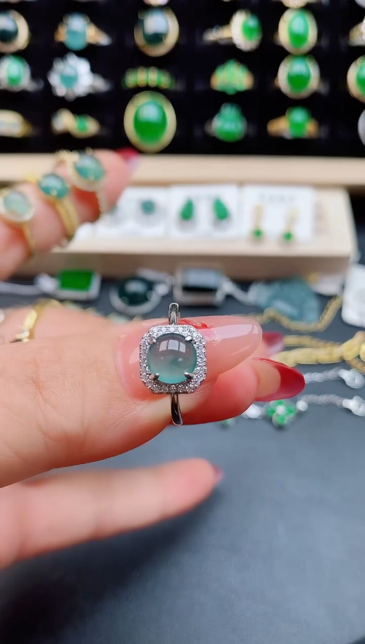 【闪购商品】翡翠戒指银S925镶嵌50805