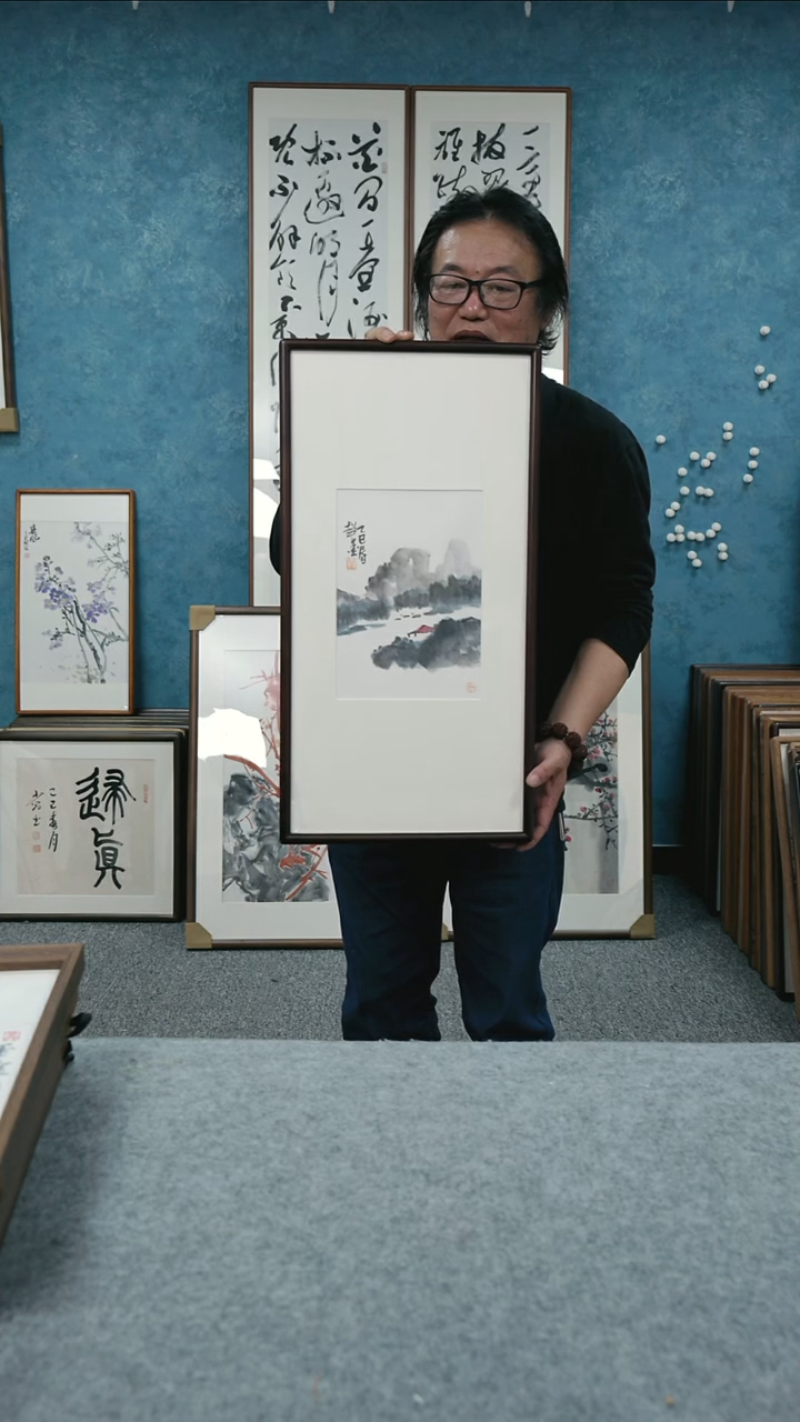 国画33*66郑志超老师花鸟带框