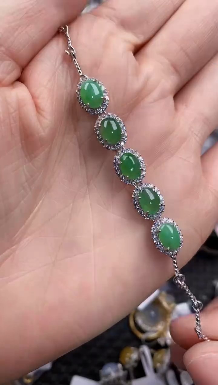 银S925镶嵌戒指翡翠555              6