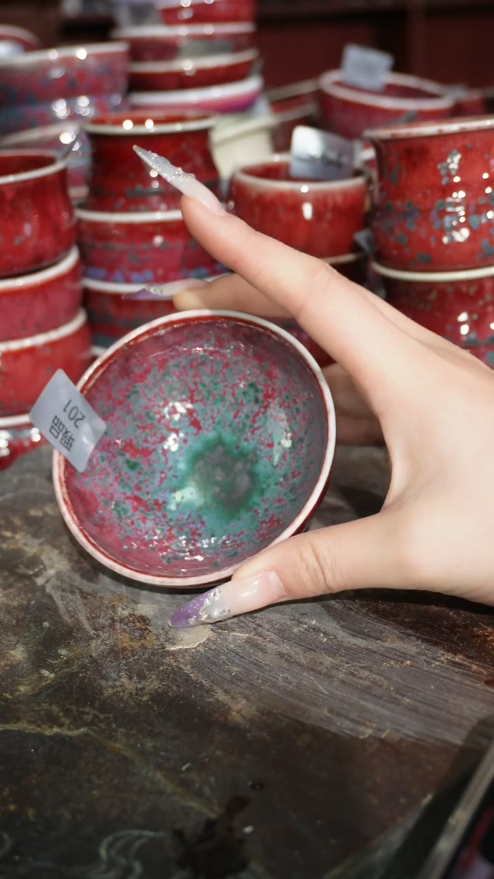 摆件陶精品窑变钧瓷茶器