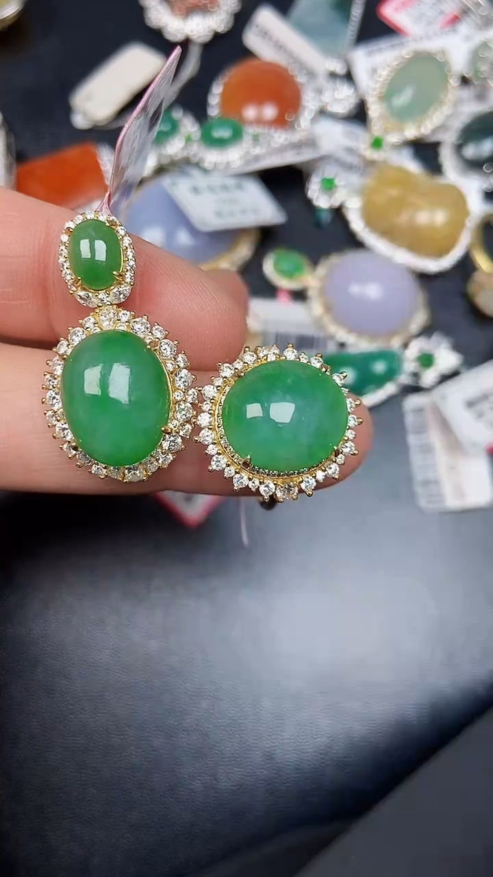 银S925镶嵌戒指翡翠6700