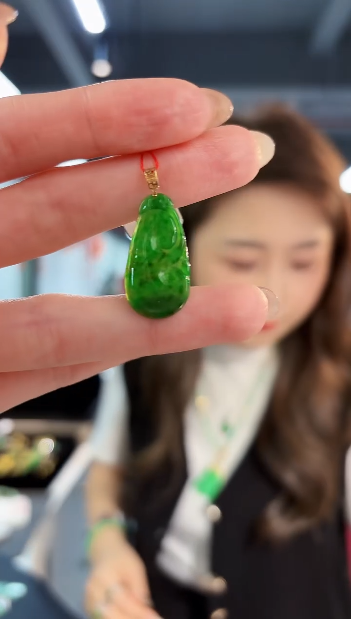 【闪购商品】翡翠颈饰18K金镶嵌缅料A货/支持复检/一件