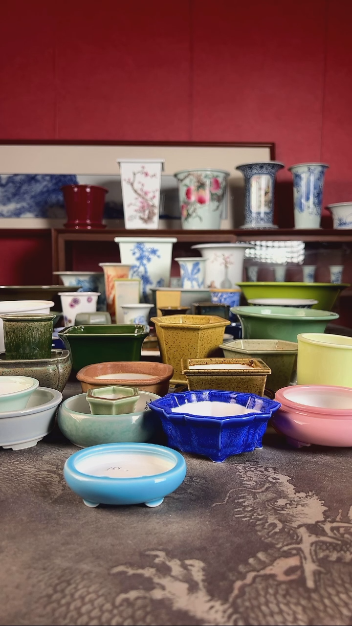 【闪购商品】高温颜色釉盆手工内长6.5 宽5.5 高1.5