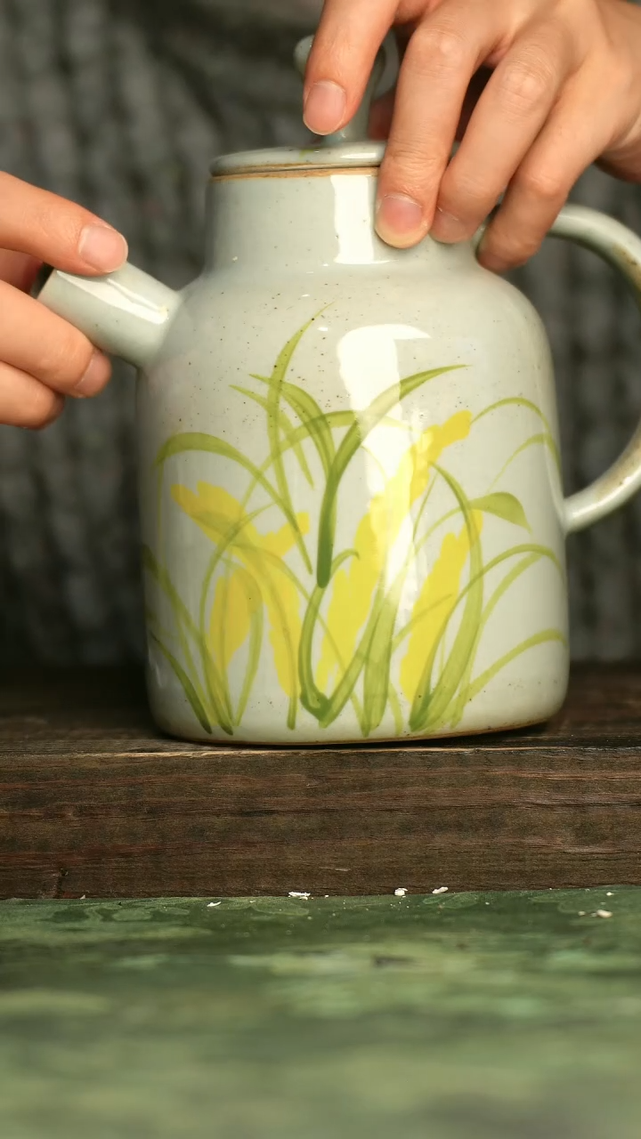 陶瓷青诗集手工手绘瓷器