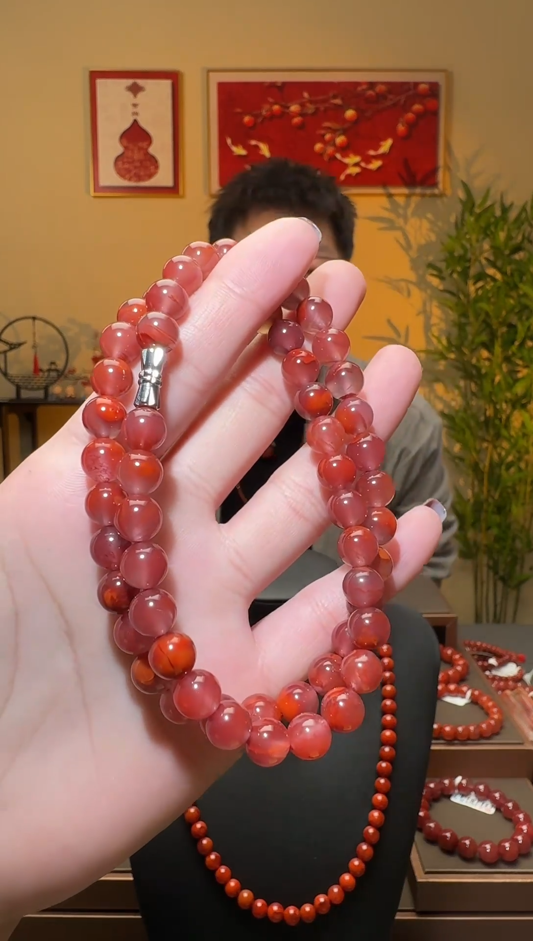 【闪购商品】南红玛瑙项链未镶嵌一条约8mm 多样性发货