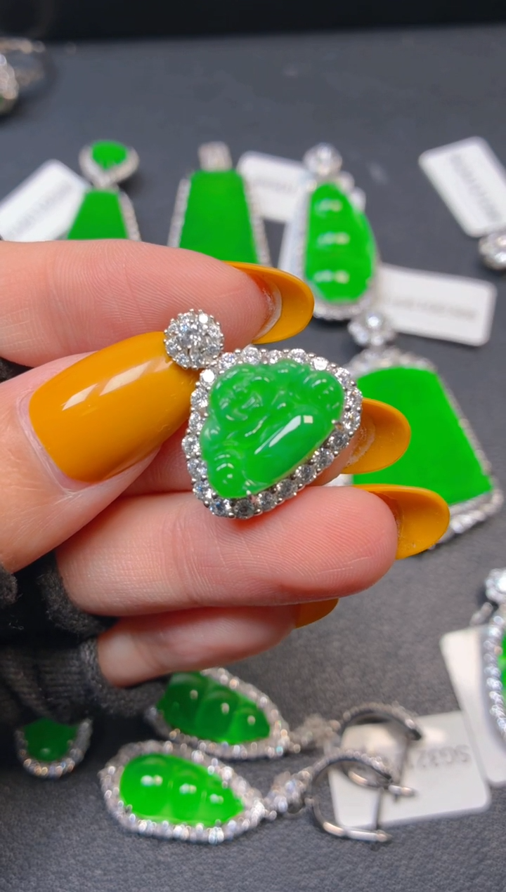 吊坠(不含链)银S925镶嵌翡翠1