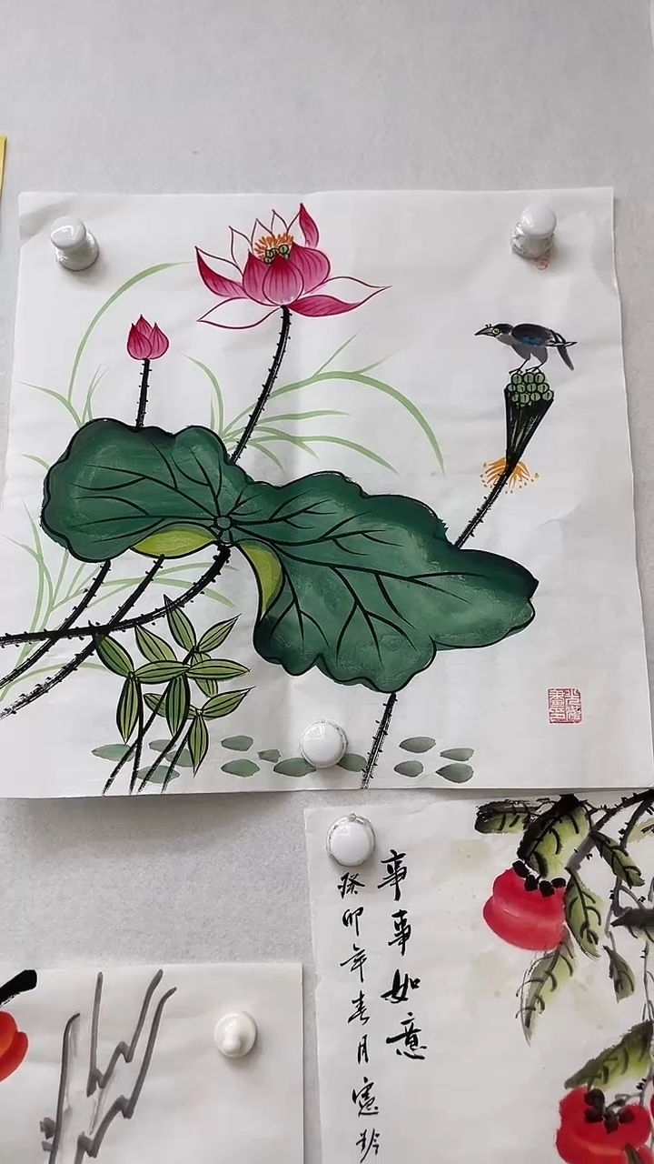 国画   荷花    