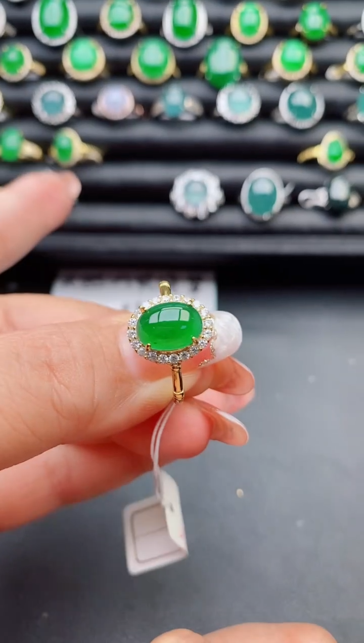 【闪购商品】翡翠戒指银S925镶嵌50800