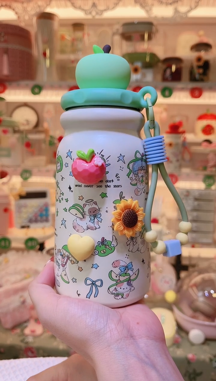 青苹果保温杯——手工制作品质好！