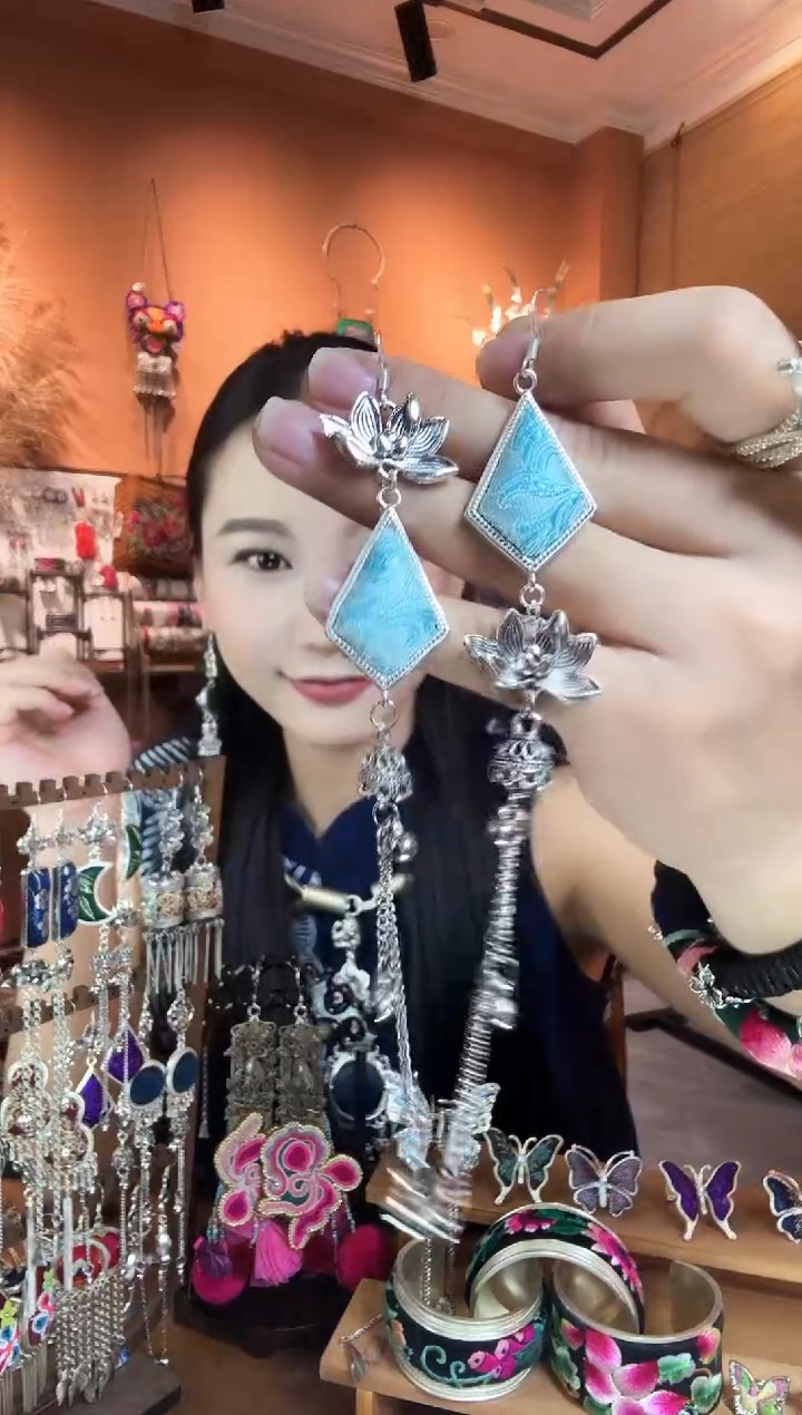 刺绣纯手工民族风耳环