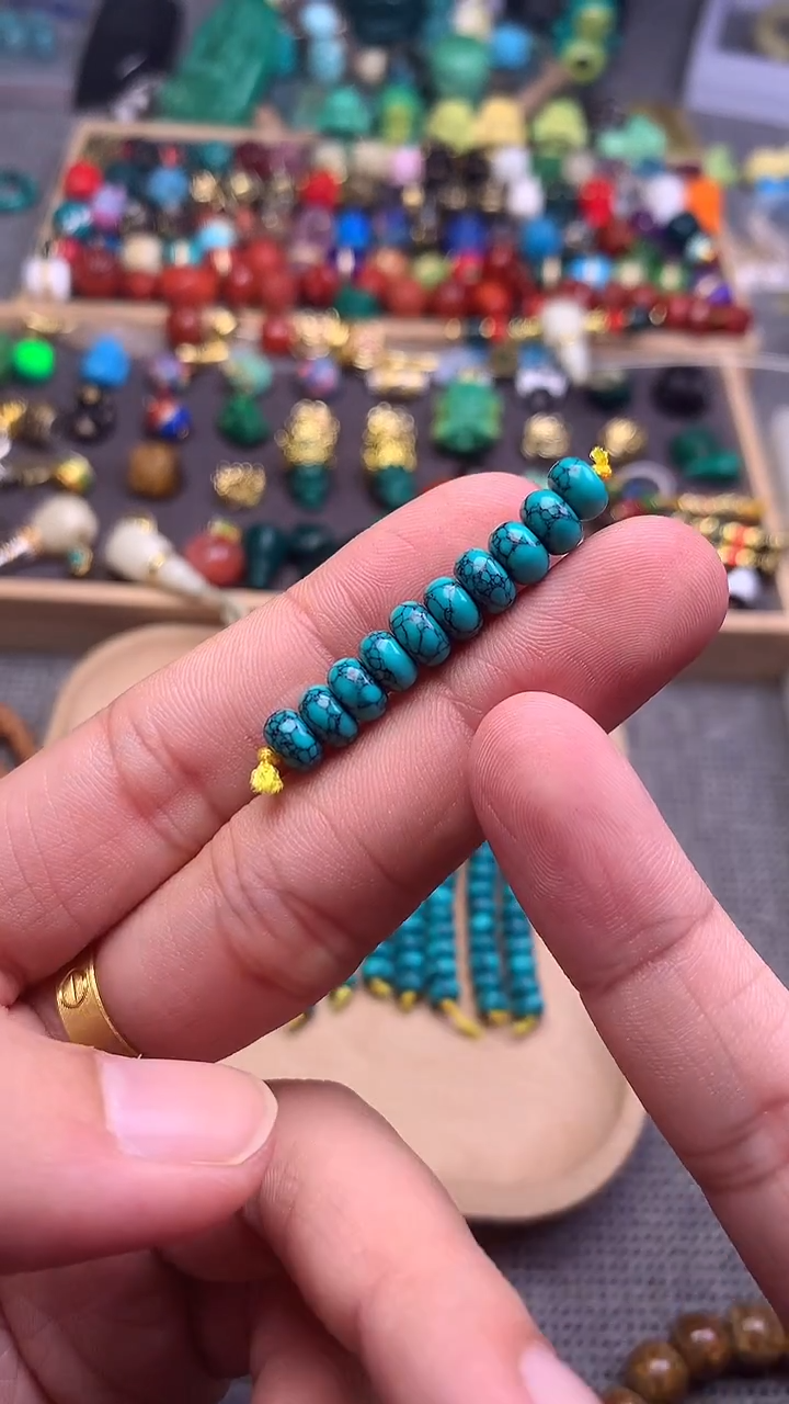 颈饰琉璃算盘卡6mm 10片发
