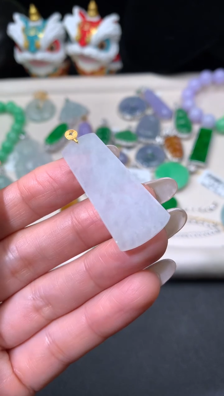 吊坠(不含链)18K金镶嵌翡翠翡翠