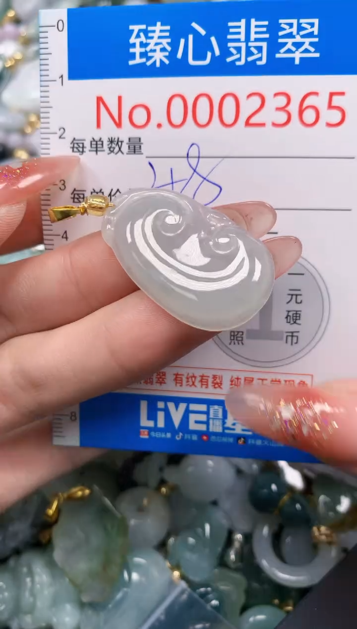 翡翠未镶嵌颈饰含绳0002365