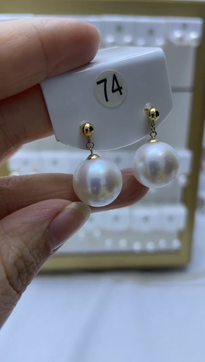 18K金镶嵌耳饰淡水珍珠74