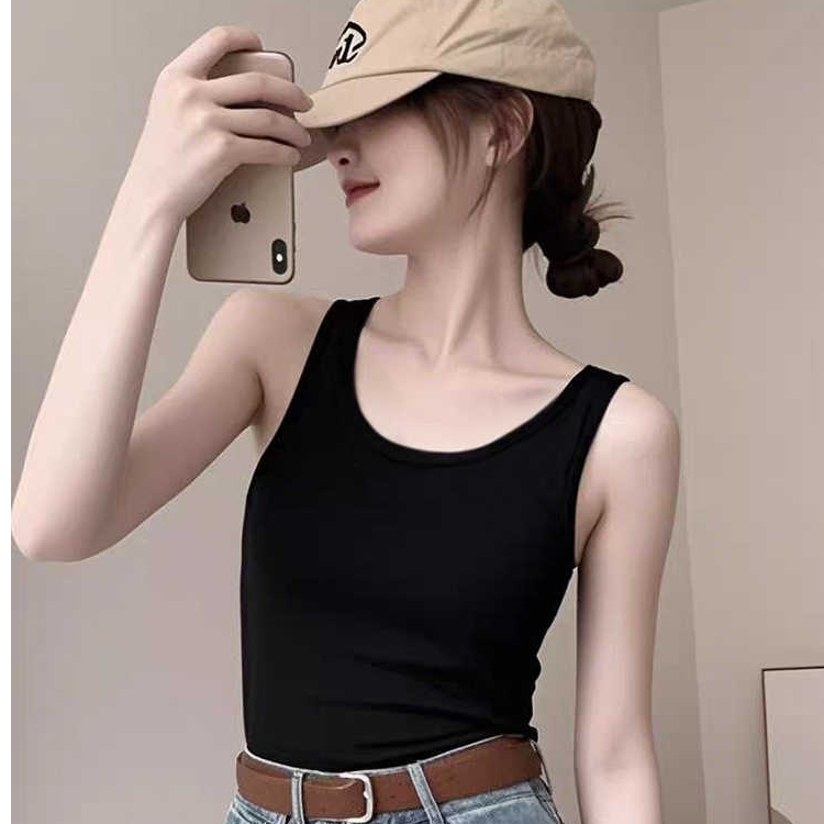 纯欲风吊带背心ins无袖辣妹风外穿夏季黑色清新女生背心内搭上衣