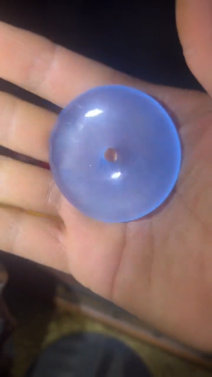 和田玉未镶嵌挂件梦幻蓝平安扣