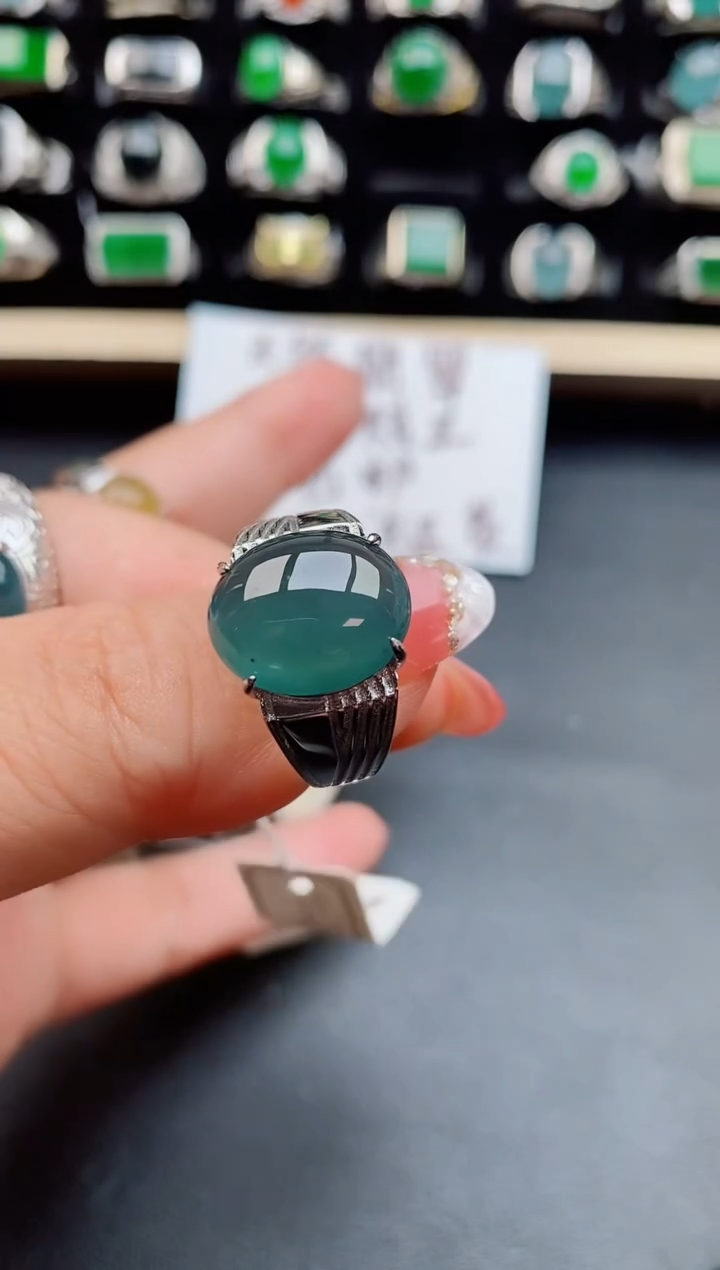 【闪购商品】翡翠戒指银S925镶嵌2121