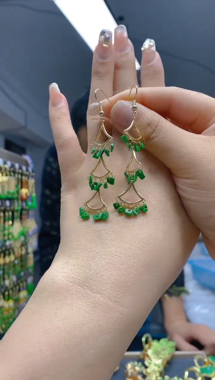 【闪购商品】翡翠耳饰合金361翡翠耳钩