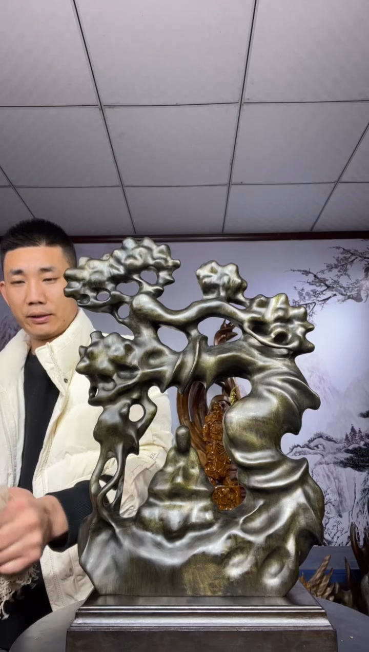 金丝楠木雕款平*心金丝楠木工艺品摆件