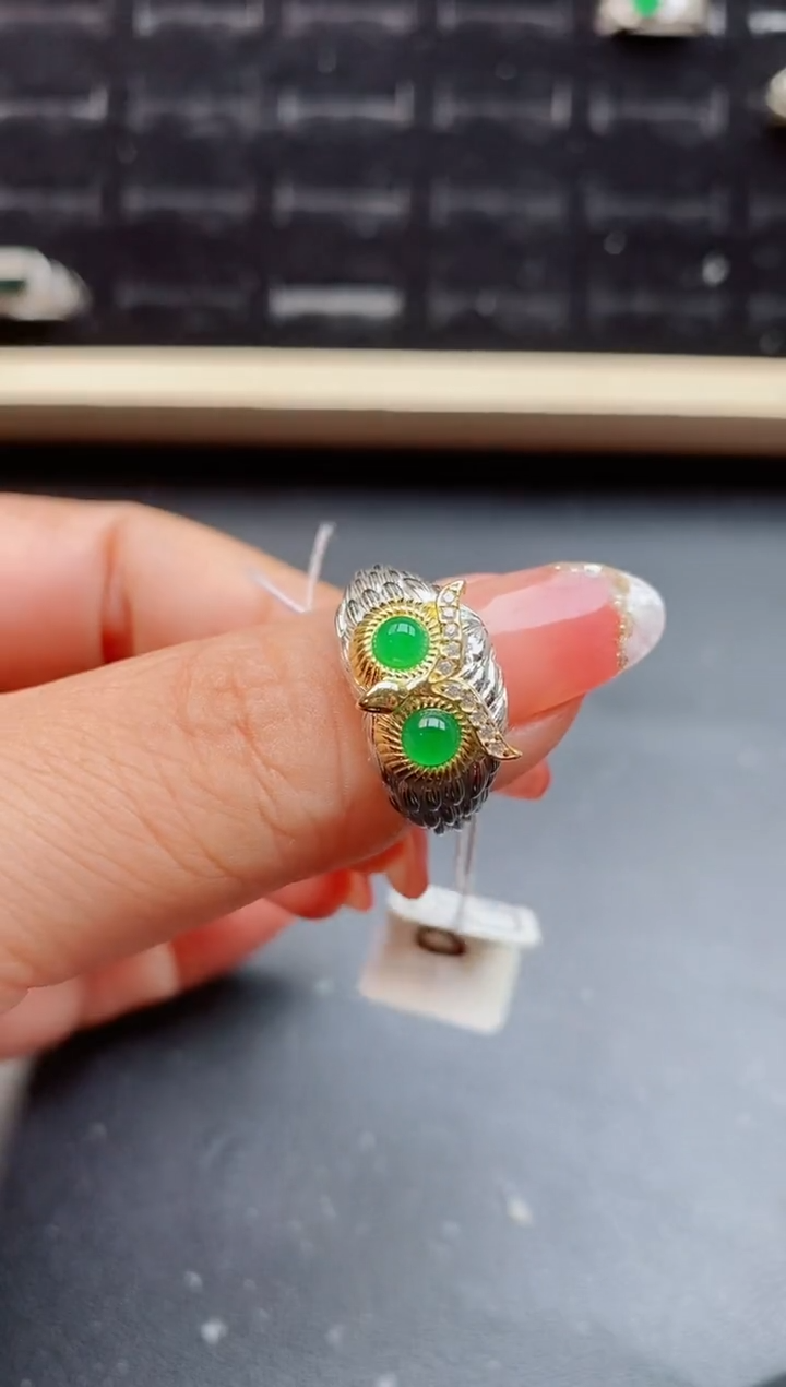 【闪购商品】翡翠戒指银S925镶嵌50805501