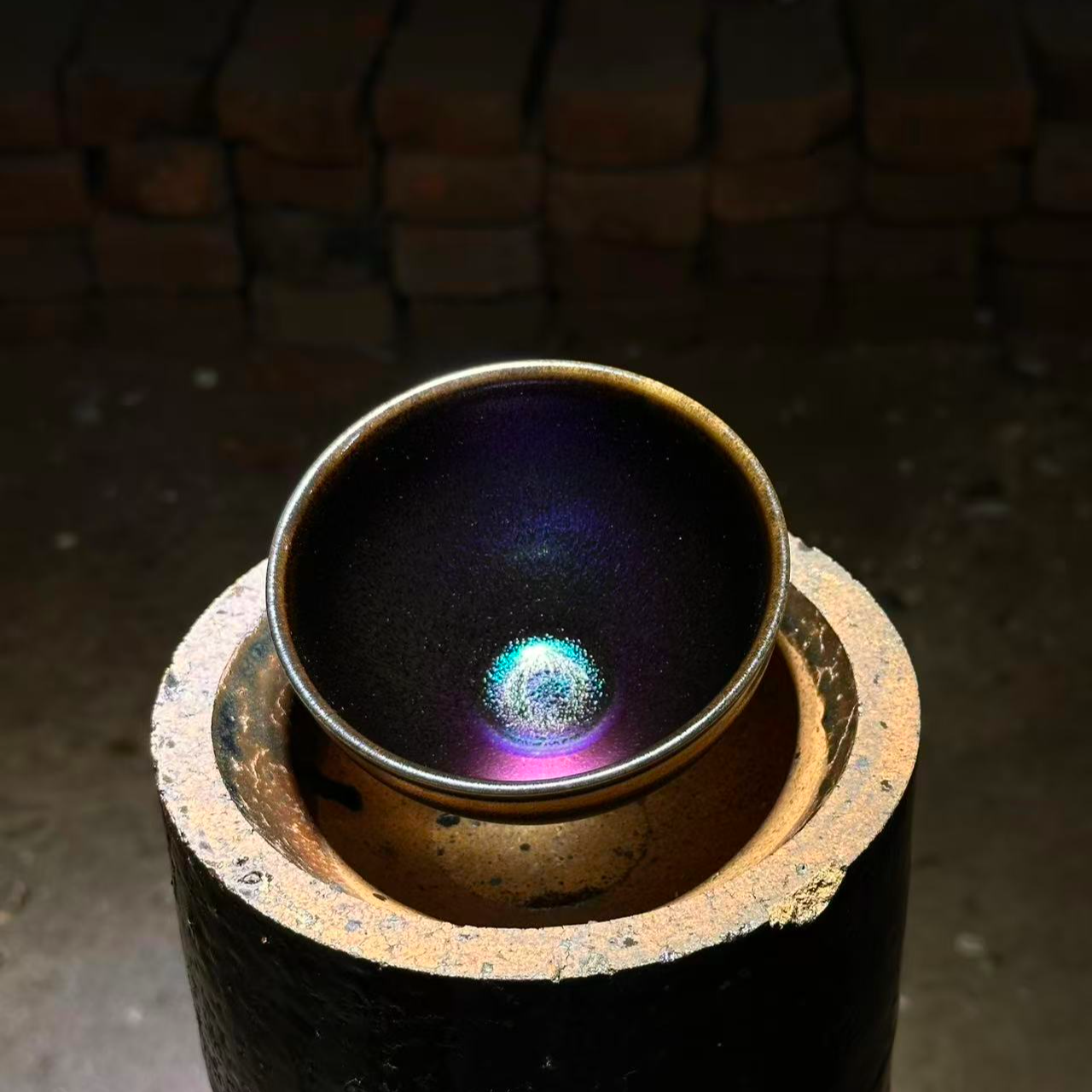 建窑建盏主人杯彩麒麟