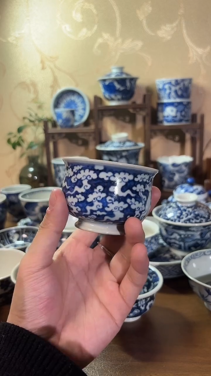 纯手工青花炉式杯