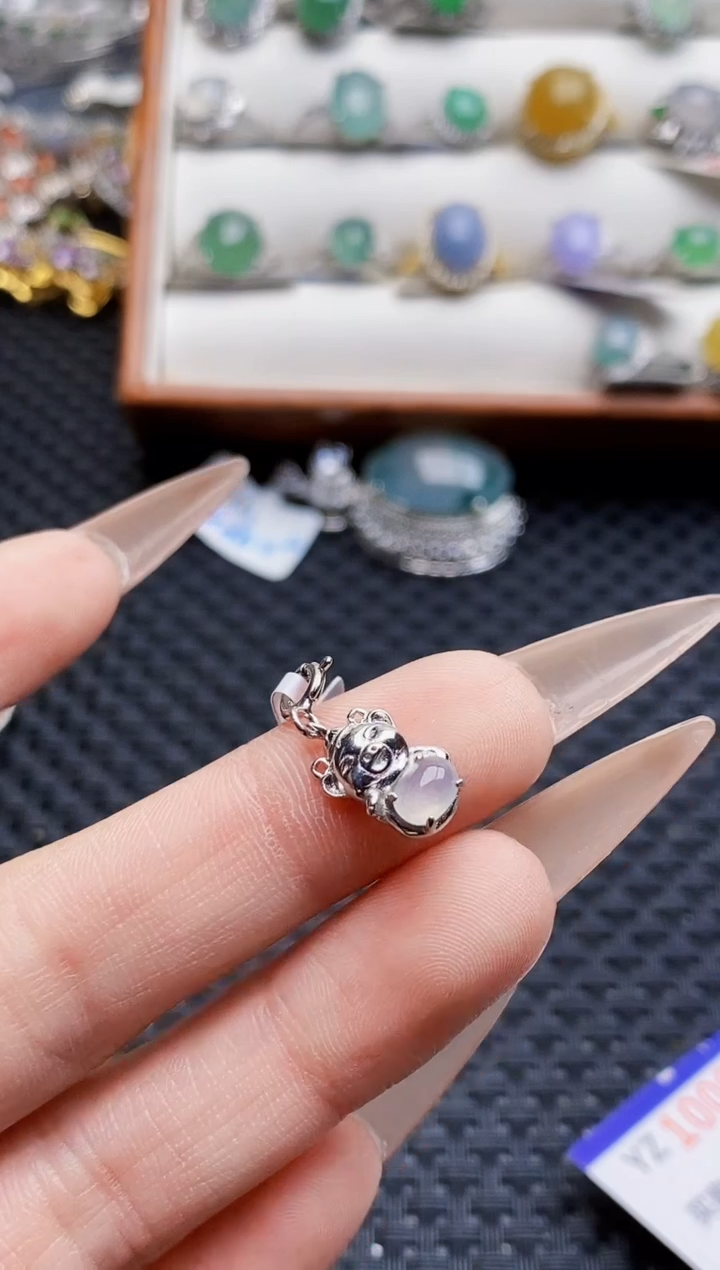 银S925镶嵌戒指翡翠1078