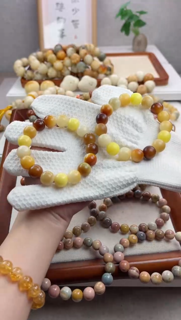 【闪购商品】菩提根/象牙果手串v02干磨黄桃溏心苹果12*13mm