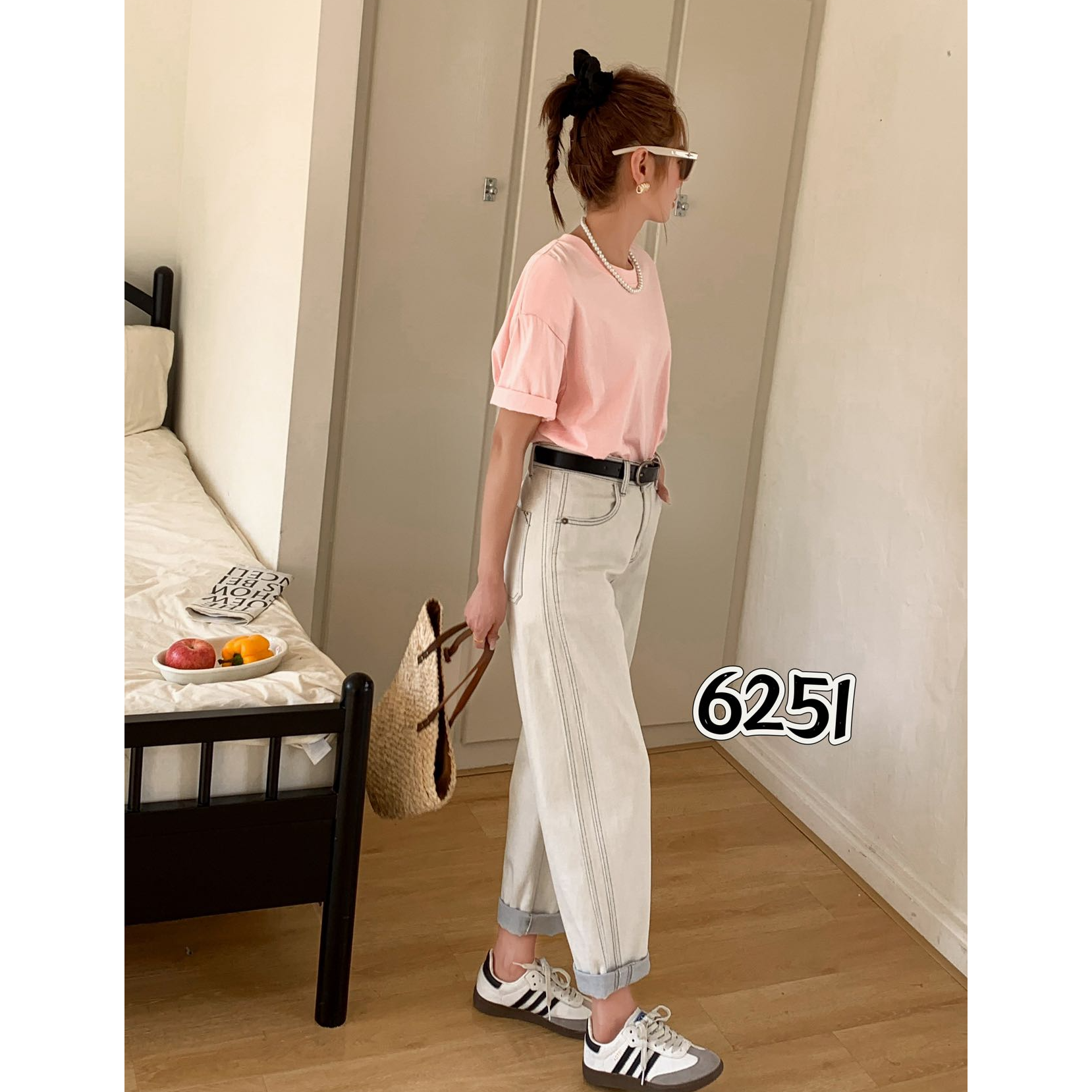 6251显瘦街头男友裤洋气时尚宽松