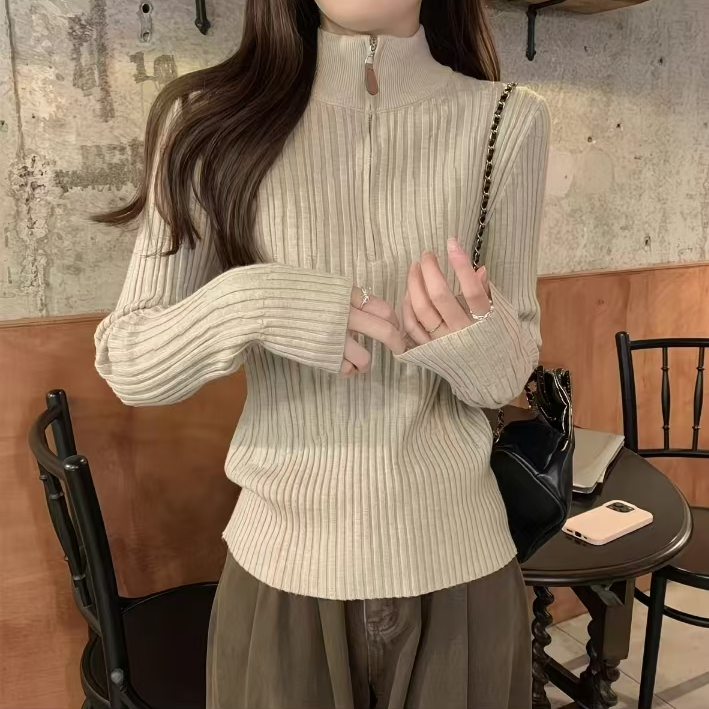 显瘦长袖毛针织衫冬季