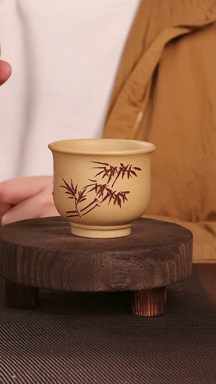 茶杯紫砂紫砂刻绘主人杯22