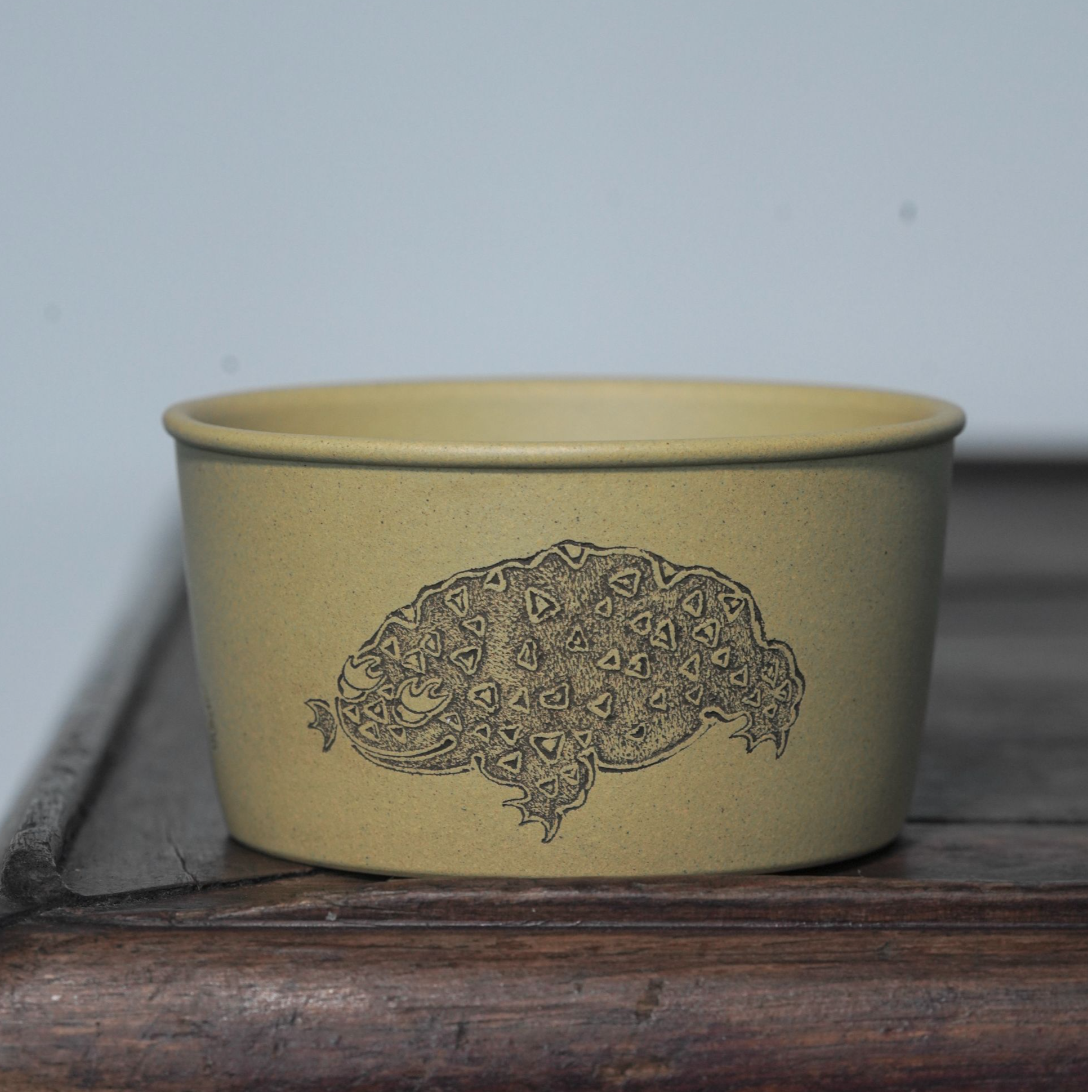 柿园-静山堂敬文《见钱眼开》主人杯 段泥 80cc （周宇杰学生）