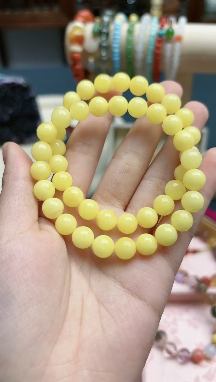 【闪购商品】琥珀裸石未镶嵌蜜蜡9mm手串*1 YX多样发一
